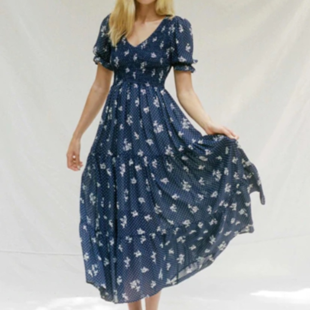 NWOT Christy Dawn navy and white floral Brooklyn - M